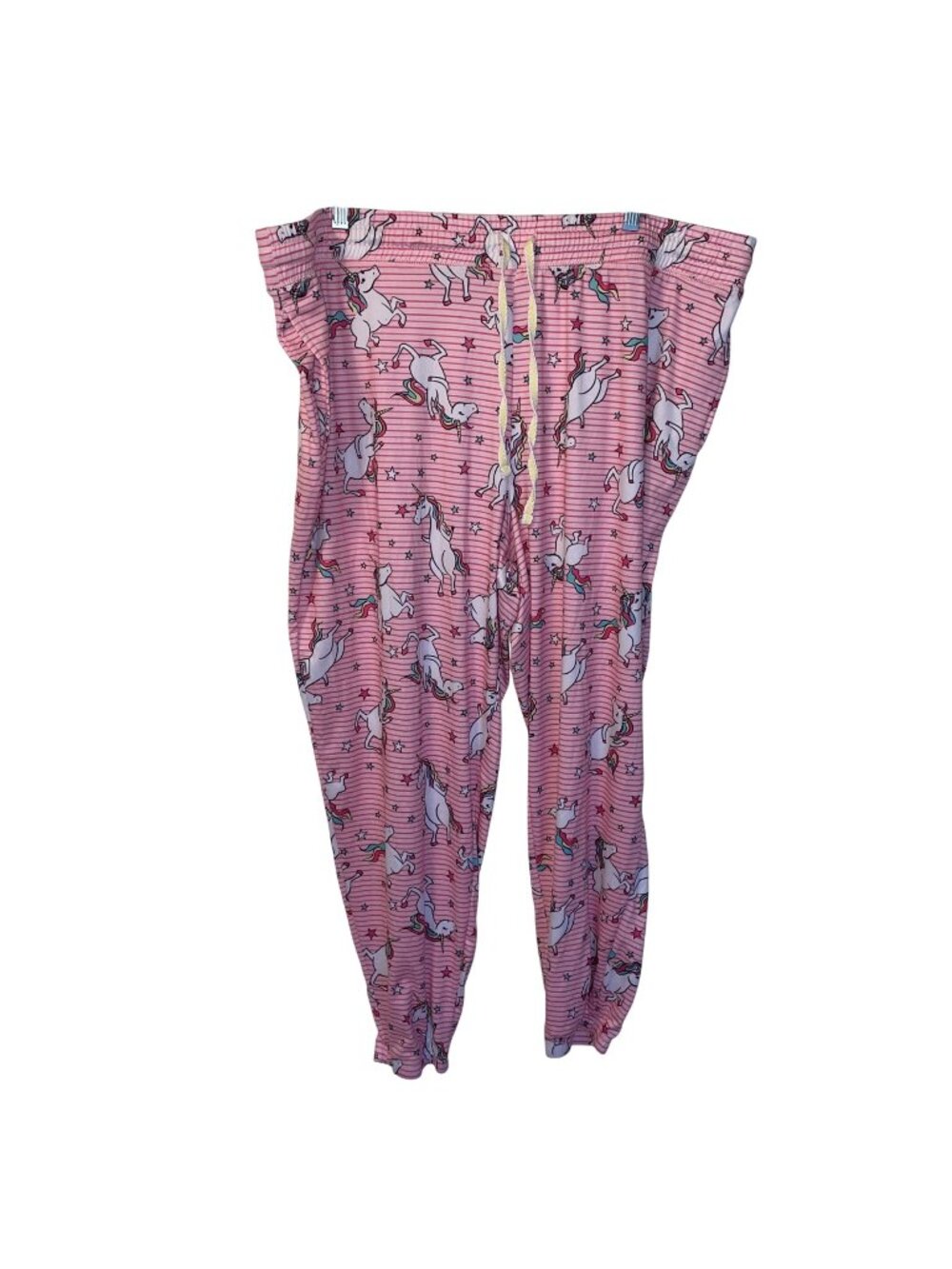 Briefly Stated Pink Unicorn Print Womens Pajama Pants 3X